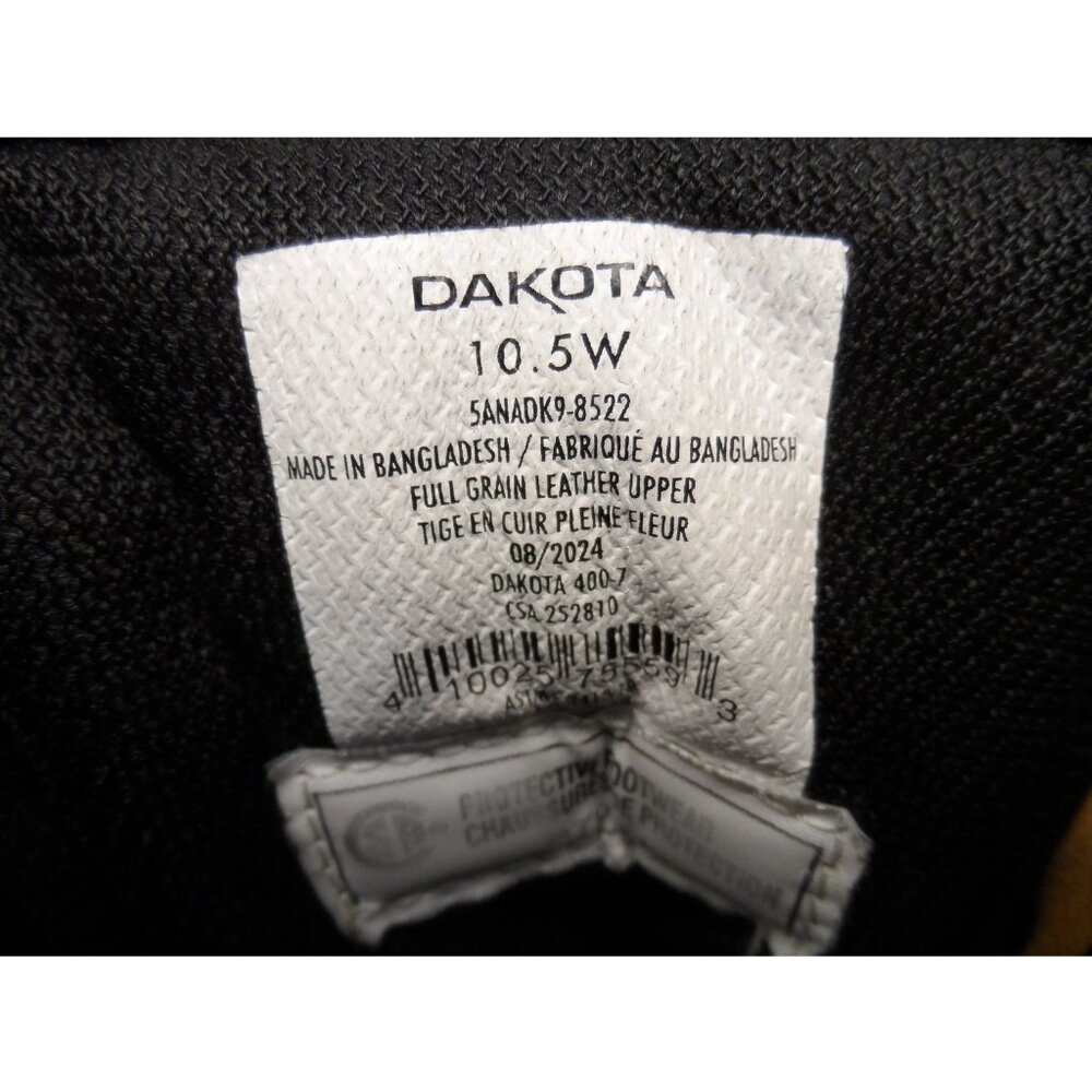 DAKOTA Men's 8" Steel Toe Steel Plate Quad Comfort Work Boots 8522 Wheat 10.5W - Picture 8 of 8